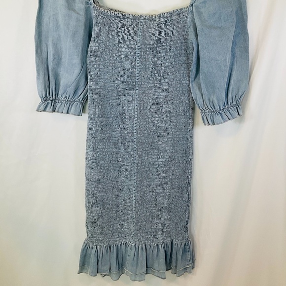 🌸Tea N Rose Soft Denim Mini Stretch Dress Spring Break Various Sizes - Picture 5 of 8